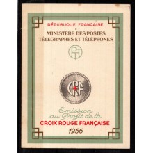 1956 - Frankrig - AFA 1125-26 - Frimærkehæfte - Røde Kors med fireblikke - Postfrisk.